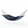 Amaca 300 cm x 100 cm in tessuto blu con barre distanziatrici per giardino