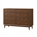 Cassettiera 160 x 45 x 90 cm in legno marrone noce con 8 cassetti stile moderno