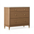 Cassettiera 100 x 45 x 95 cm in legno marrone con piano chiaro stile moderno