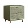 Comodino 60 x 45 x 65 cm in legno verde oliva con 2 cassetti stile moderno