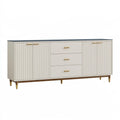 Credenza 180x45x85 cm in legno bianco nero e oro - mobile contenitore moderno