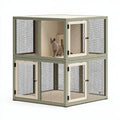 Gabbia per gatti a due livelli 120 x 60 x 120 cm in metallo verde salvia con rete - struttura modulare da interno
