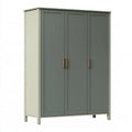 Armadio guardaroba 120 x 50 x 190 cm in legno ingegnerizzato verde salvia con 3 ante stile moderno