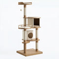 Albero tiragraffi per gatti 60 x 60 x 170 cm in legno beige con sisal e cucce