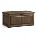 Cassapanca contenitore 120 x 55 x 60 cm in resina marrone effetto legno - stile classico per esterno